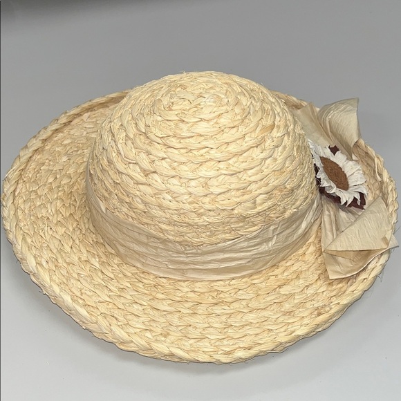 Betmar Cream Straw Hat with Floral Detail main image 5